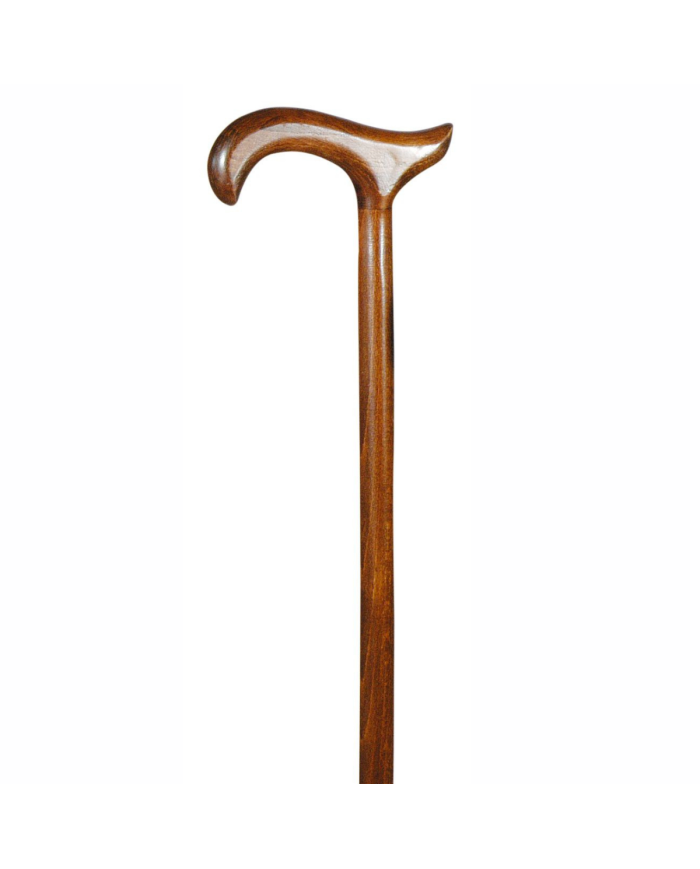 Canne de marche moyenne fixe hêtre marron