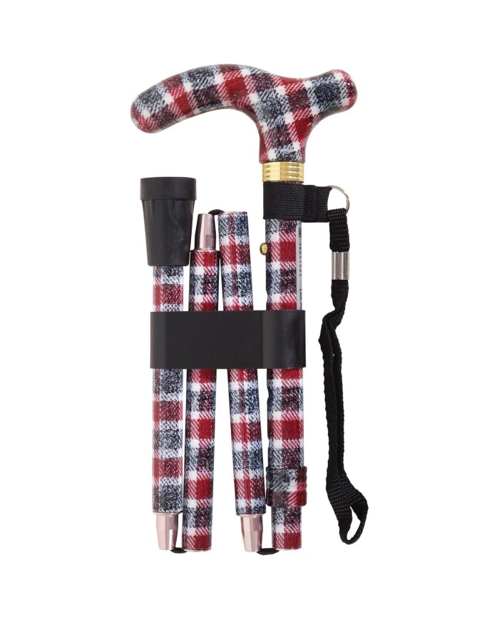 Canne de marche pliante réglable Tartan écossais
