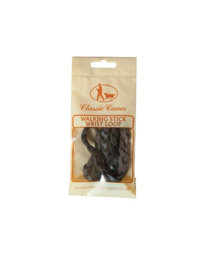 Dragonne en cuir tressé marron pour canne de marche – Pratique et élégante