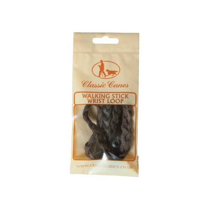 Dragonne en cuir tressé marron pour canne de marche – Pratique et élégante