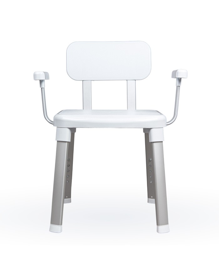 Chaise de douche et de bain élégante ajustable avec accoudoirs