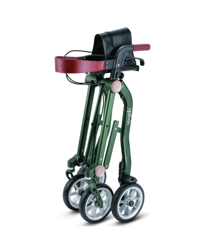 Déambulateur Trive 4 roues Uplivin – Léger, pliant double, avec sac et porte-canne