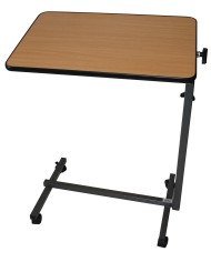 Table de lit couleur bois réglable en hauteur