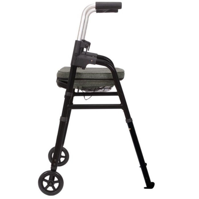 Rollator 2 roues Pliant Modulo - avec assise amovible et pochettes zipées