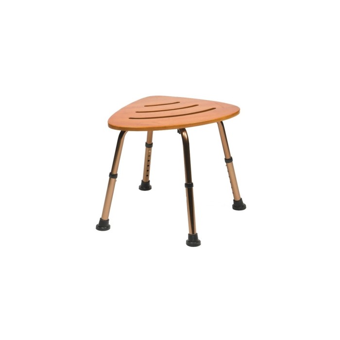 Couleur Senior - Tabouret de douche Bamboo -  H 38,2 à 50,5 cm