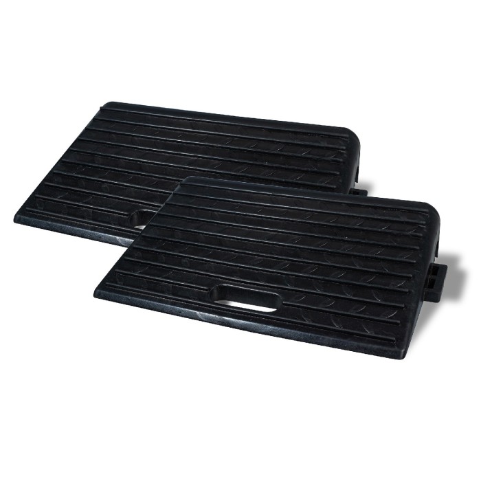 Couleur Senior - Rampes en Caoutchouc à Clipser (10 cm) avec Poignées - Lot de 2