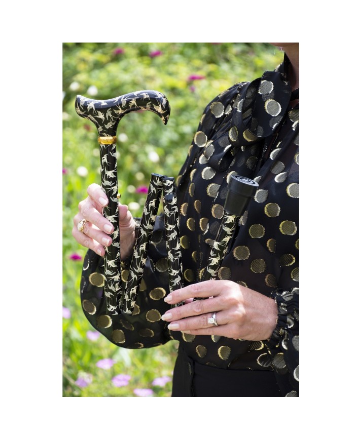 Canne de marche pliante réglable motif Hirondelles – Élégante légère et pratique