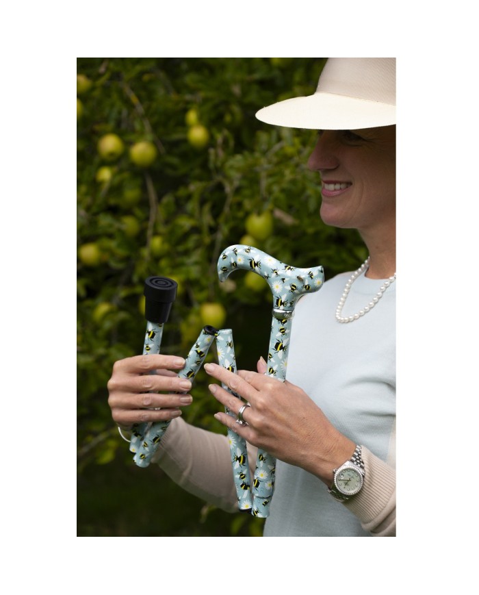 Canne de marche Femme pliante motif abeilles - Poignée ergonomique