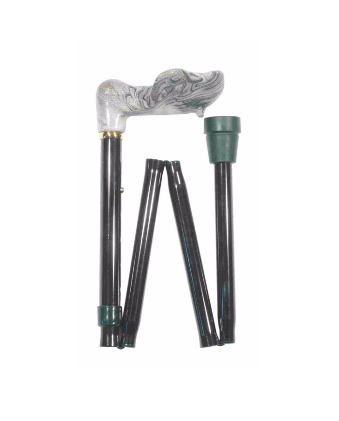 Canne Orthopédique Pliante Noire - Effet Marbré