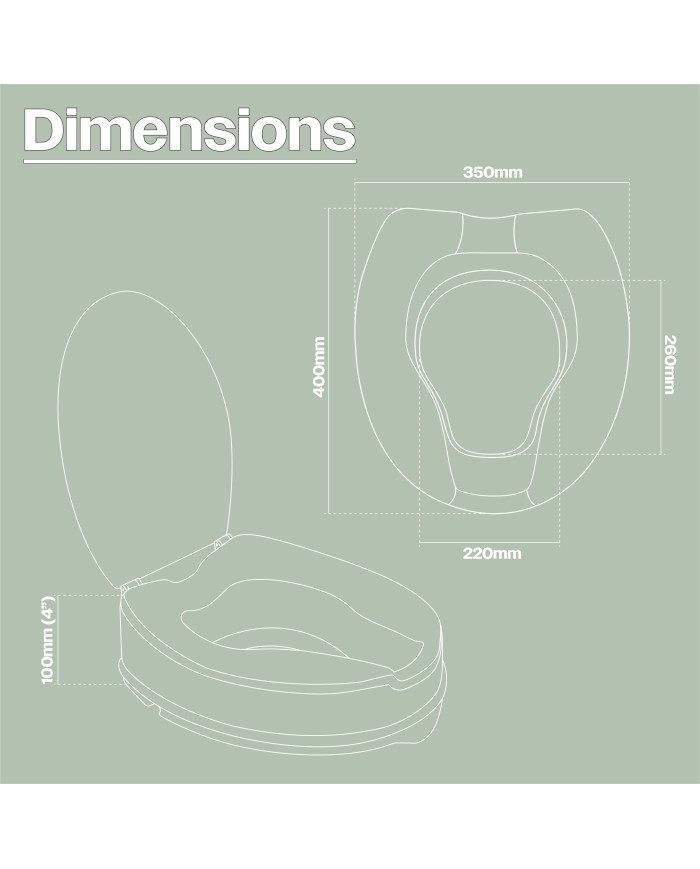 Réhausseur de toilettes rembourré 10cm - Confort