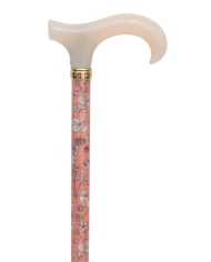 Canne réglable floral rose et blanc