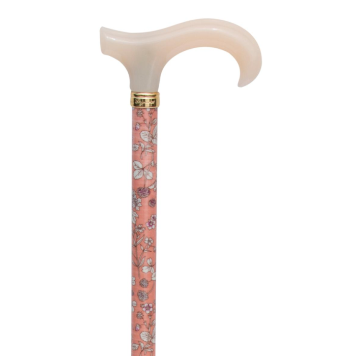 Canne réglable floral rose et blanc