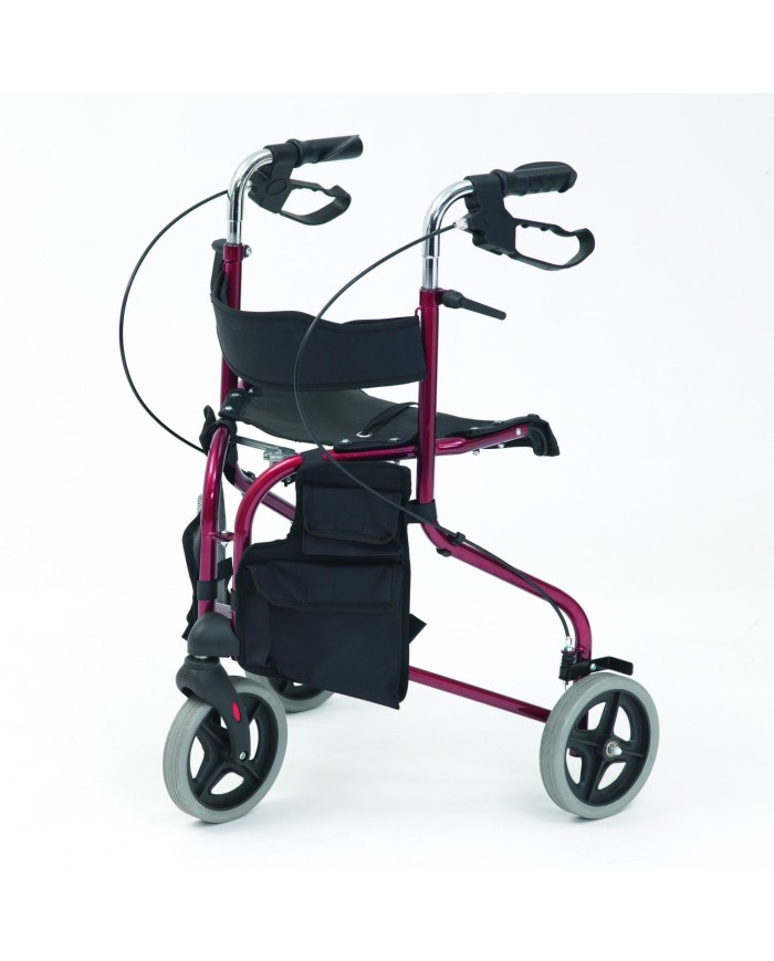 Couleur Senior -Rollator Delta Evolution - 3 roues avec siège + dossier