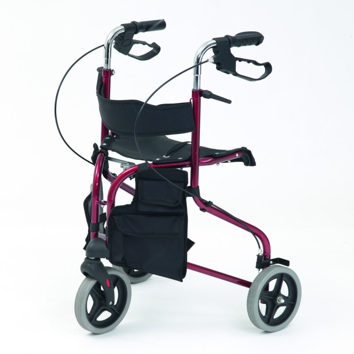 Couleur Senior -Rollator Delta Evolution - 3 roues avec siège + dossier