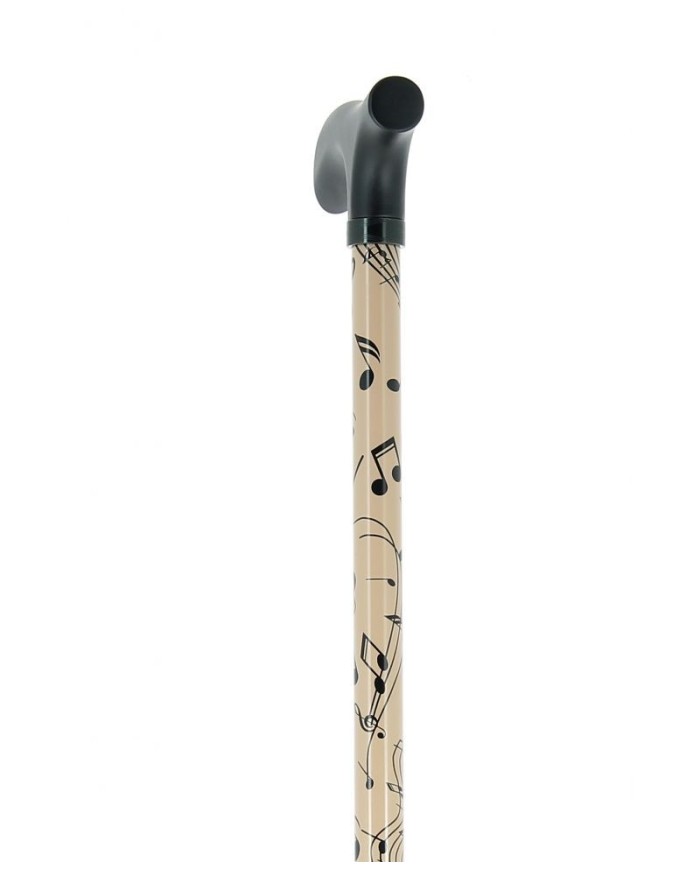 Canne Fayet Réglable Motifs Notes de Musique - Poignée bois