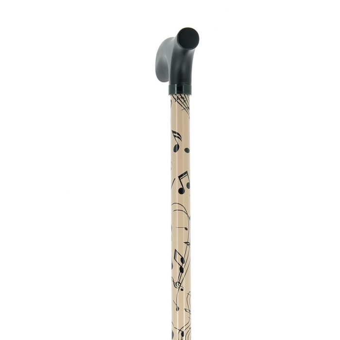 Canne Fayet Réglable Motifs Notes de Musique - Poignée bois