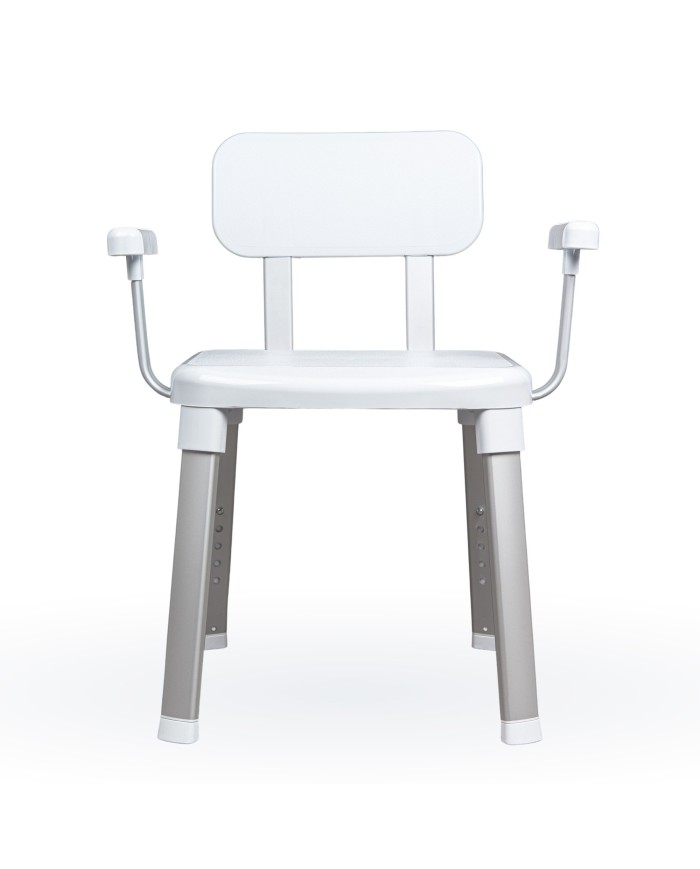 Chaise de douche et de bain élégante ajustable avec accoudoirs