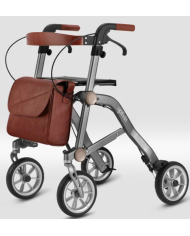 Déambulateur Trive 4 roues Uplivin – Léger, pliant double, avec sac et porte-canne