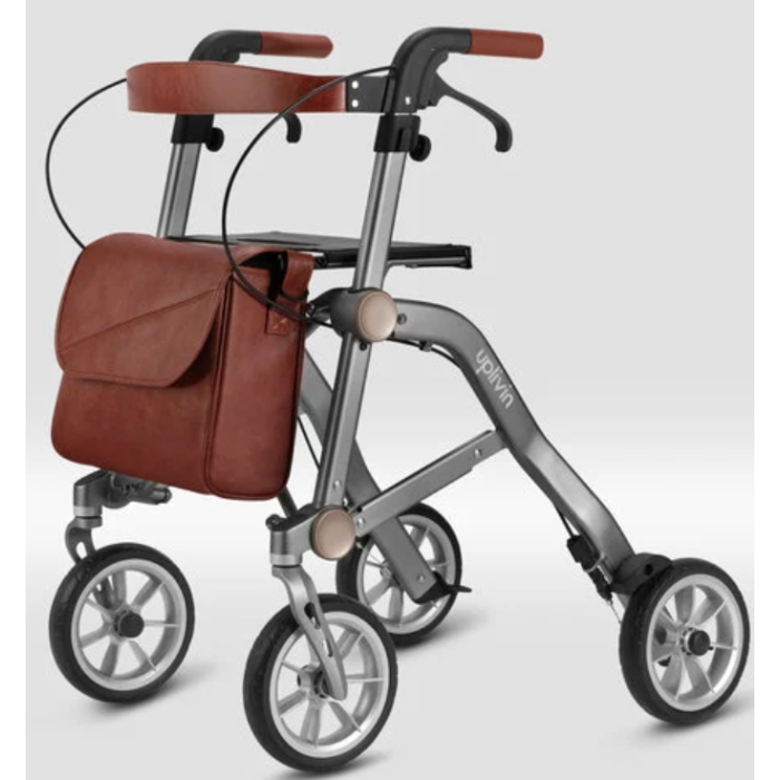 Déambulateur Trive 4 roues Uplivin – Léger, pliant double, avec sac et porte-canne