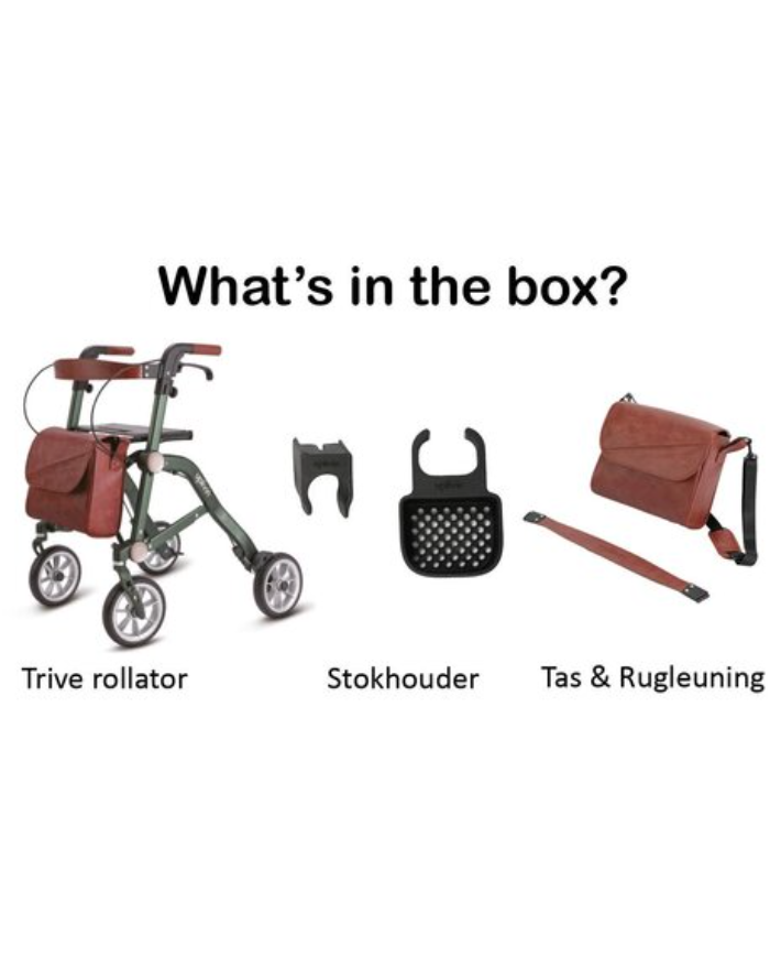 Déambulateur Trive Uplivin – Rollator 4 roues léger (6,5 kg), double pliant avec sac et porte-canne