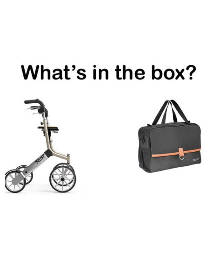 Déambulateur Let's Go Out – Rollator 4 roues léger et élégant avec sac inclus