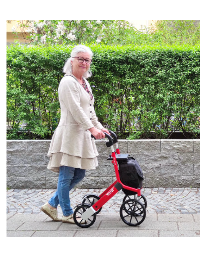 Déambulateur Let's Go Out – Rollator 4 roues léger et élégant avec sac inclus