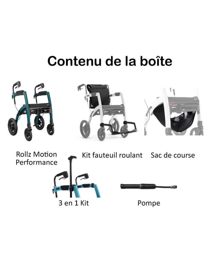 Déambulateur et fauteuil roulant Rollz Motion Performance Confort +