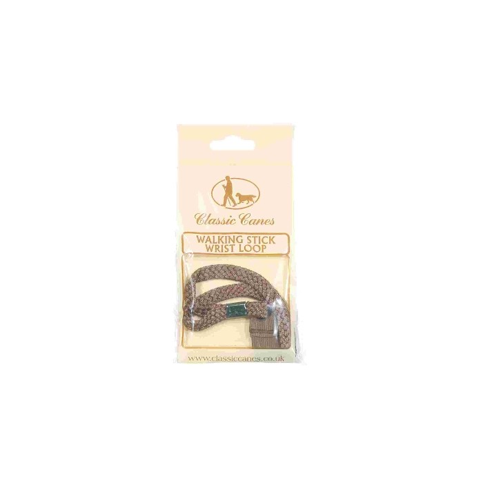Dragonne en étoffe marron Classic Canes