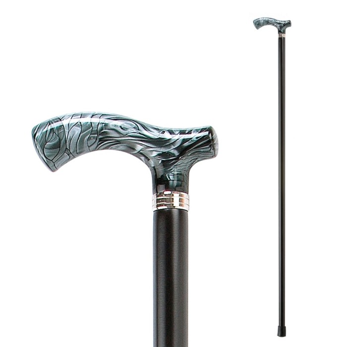 Canne de marche en bois noir avec poignée ergonomique