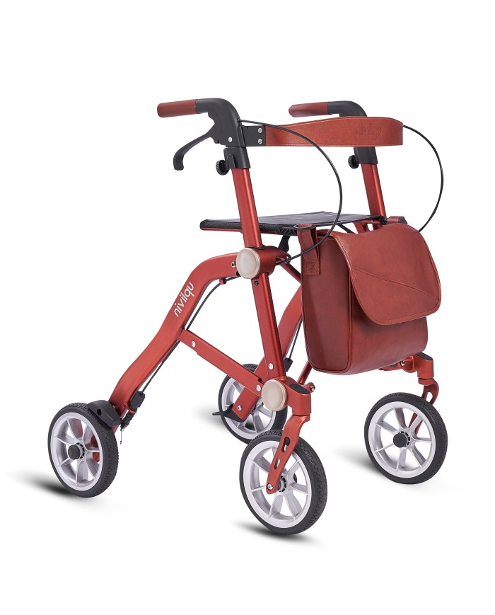 Déambulateur Trive 4 roues Uplivin – Léger, pliant double, avec sac et porte-canne