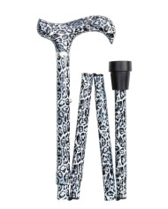Canne de marche pliante réglable motif léopard des neiges – Élégante et légère