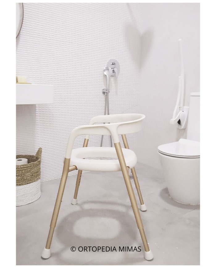 Chaise de toilette percée couleur Or rosé - Let's Help Me - Praticité et Confort au Quotidien