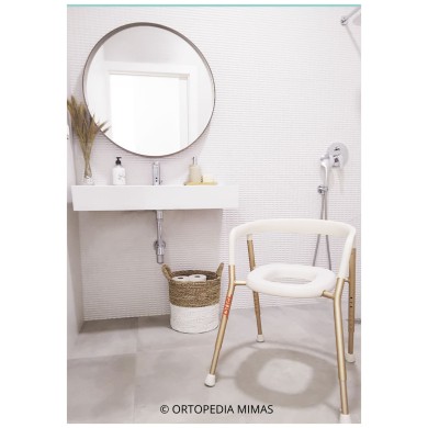 Chaise de toilette percée couleur Or rosé - Let's Help Me - Praticité et Confort au Quotidien