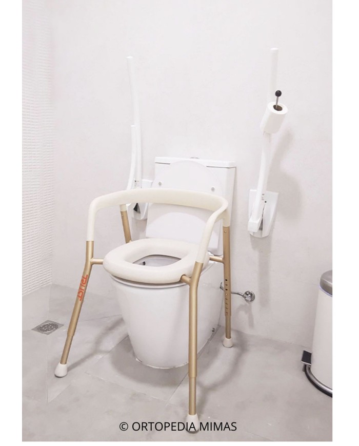 Chaise de toilette percée couleur Or rosé - Let's Help Me - Praticité et Confort au Quotidien