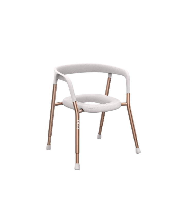Chaise de toilette percée couleur Or rosé - Let's Help Me - Praticité et Confort au Quotidien
