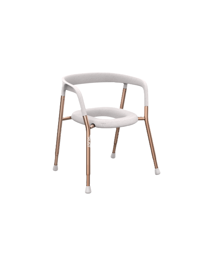 Chaise de toilette percée couleur Or rosé - Let's Help Me - Praticité et Confort au Quotidien