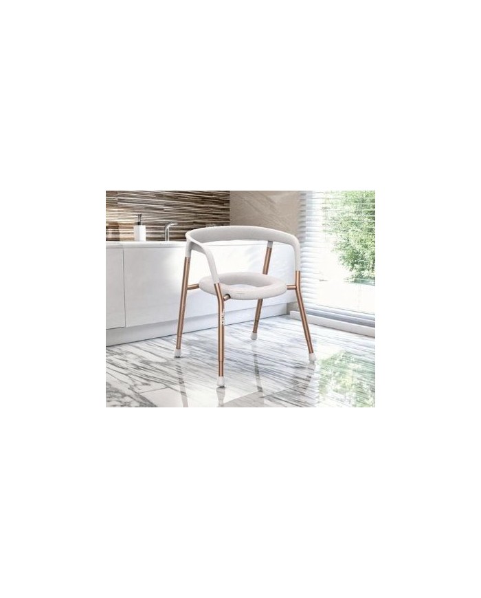 Chaise de toilette percée couleur Or rosé - Let's Help Me - Praticité et Confort au Quotidien