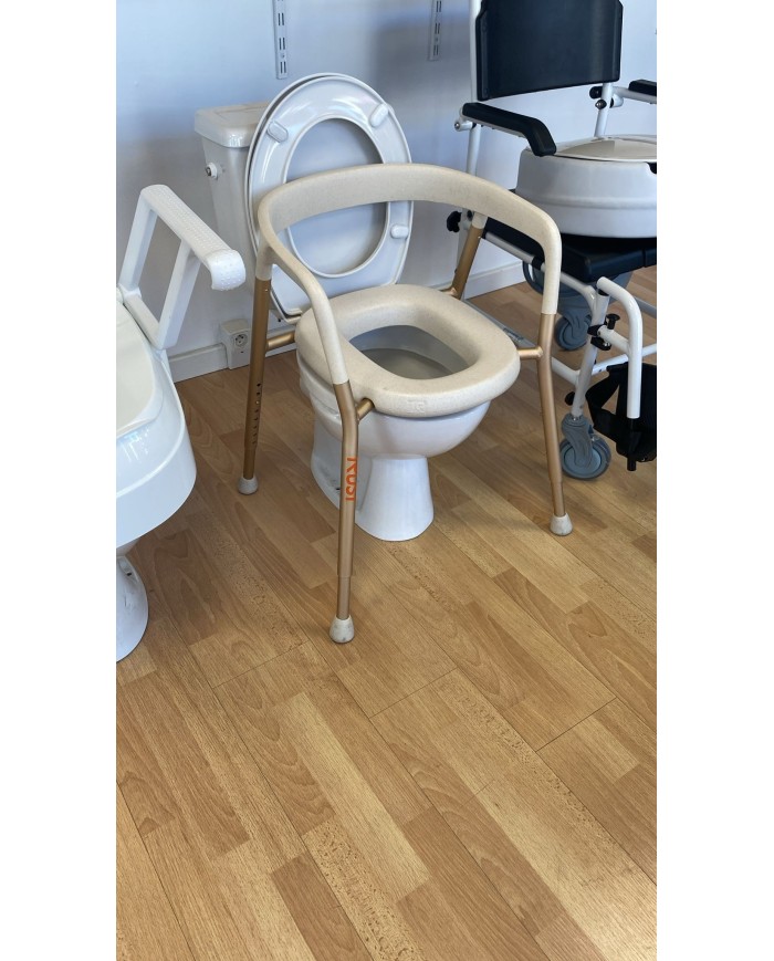 Chaise de toilette percée couleur Or rosé - Let's Help Me - Praticité et Confort au Quotidien
