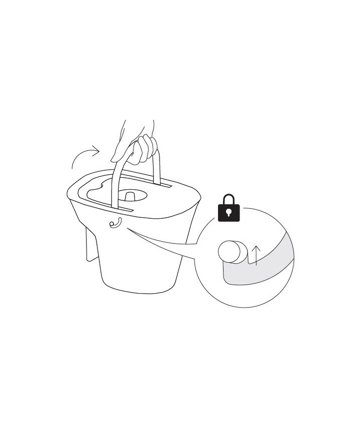 Seau avec couvercle et poignée de verrouillage pour la chaise percée Let's Help Me