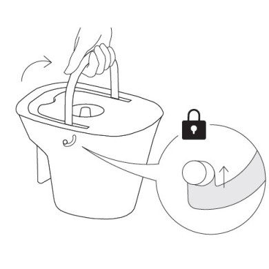Seau avec couvercle et poignée de verrouillage pour la chaise percée Let's Help Me