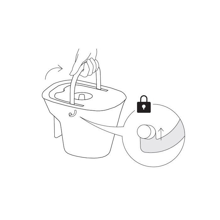 Seau avec couvercle et poignée de verrouillage pour la chaise percée Let's Help Me