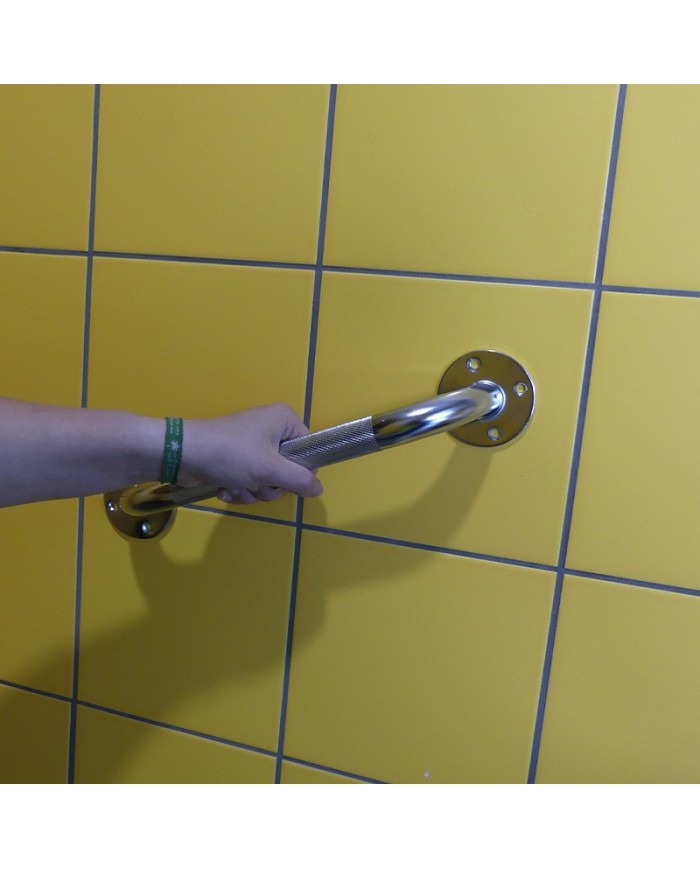 Barre d'appui acier chromé salle de bain