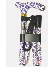 Canne de marche pliante réglable cachemire violette