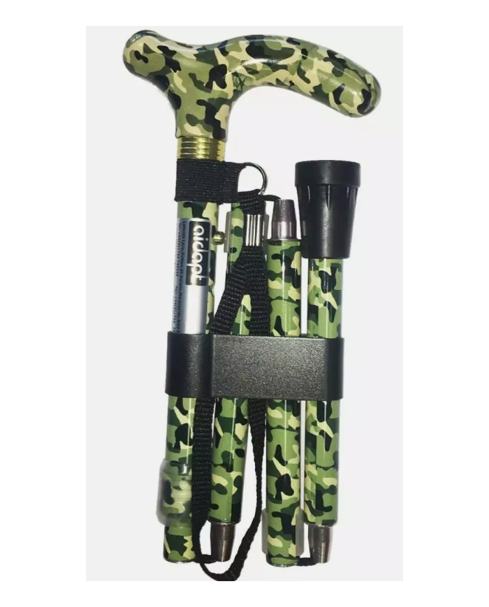 Canne de marche pliante réglable camouflage