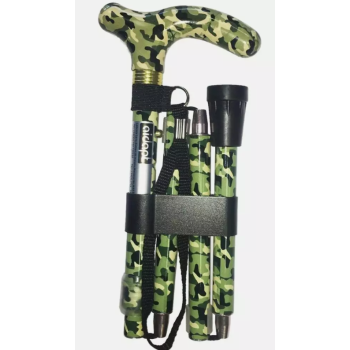 Canne de marche pliante réglable camouflage