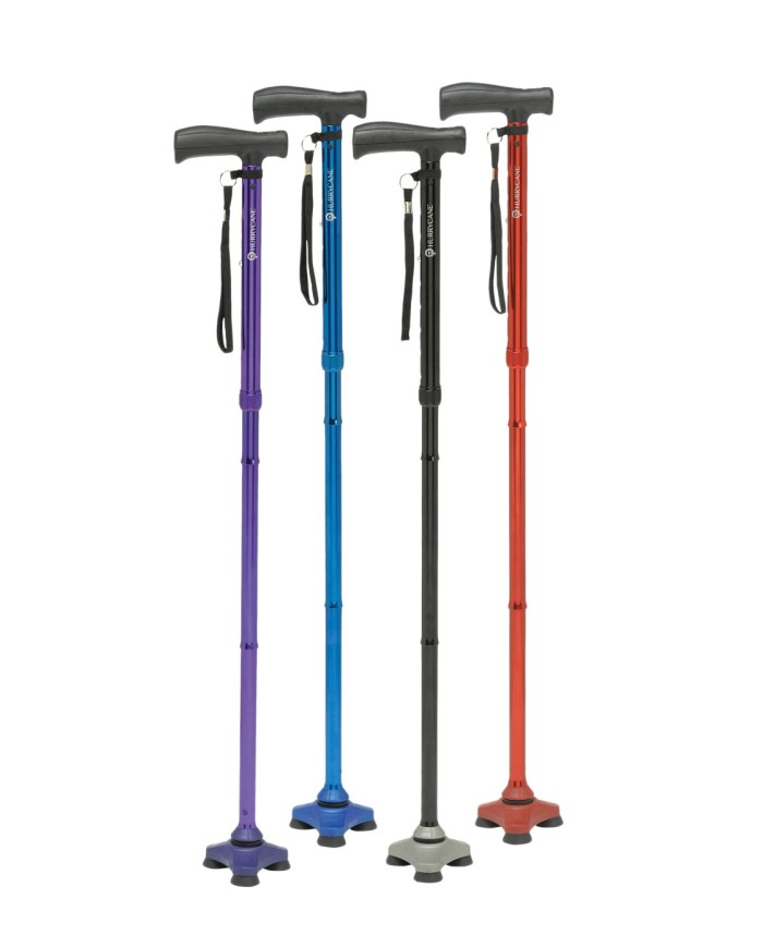 Canne de marche pliante Hurrycane avec embout stabilisateur