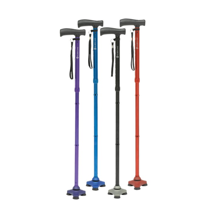 Canne de marche pliante Hurrycane avec embout stabilisateur