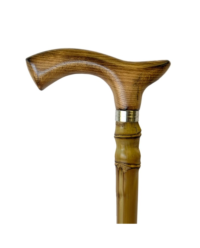 Canne de marche en Bambou avec poignée ergonomique en bois