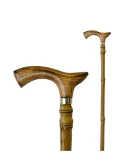 Canne de marche en Bambou avec poignée ergonomique en bois