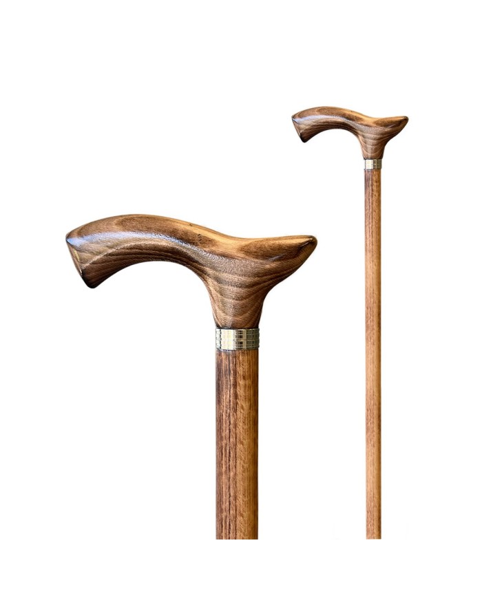 Canne de marche artisanale et élégante en bois de hêtre naturel